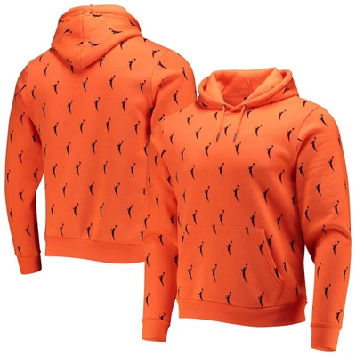 Shop The Wild Collective Orange Wnba Allover Logowman Pullover Hoodie