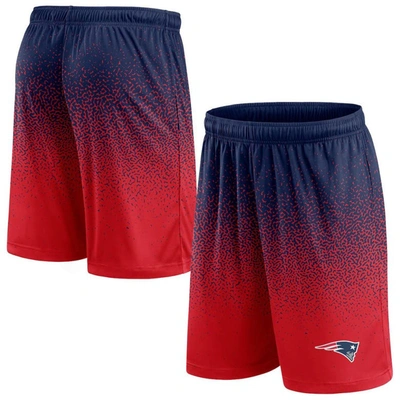 Shop Fanatics Branded Navy/red New England Patriots Ombre Shorts
