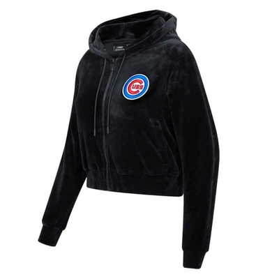 Shop Pro Standard Black Chicago Cubs Classic Velour Full-zip Hoodie Track Jacket