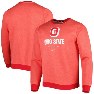 Shop Nike Heathered Scarlet Ohio State Buckeyes Vault Stack Club Fleece Pullover Sweatshirt