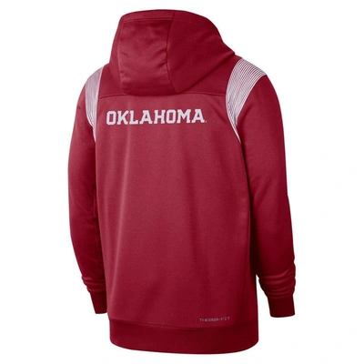 Shop Nike Crimson Oklahoma Sooners 2022 Sideline Lockup Performance Full-zip Hoodie Jacket