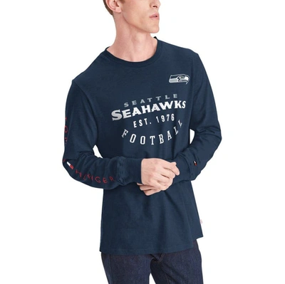 Shop Tommy Hilfiger College Navy Seattle Seahawks Peter Long Sleeve T-shirt