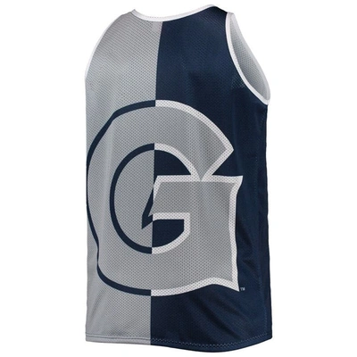 Mitchell & Ness Men's  Allen Iverson Navy, Gray Georgetown Hoyas Sublimated Player Big And Tall Tank In Navy