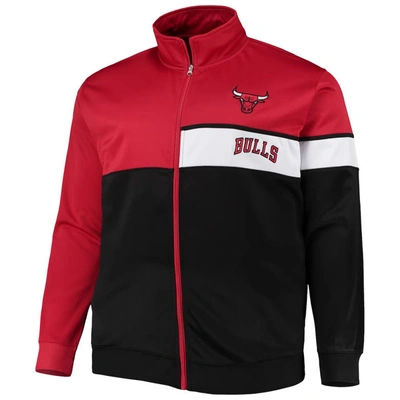 Shop Profile Red/black Chicago Bulls Big & Tall Pieced Body Full-zip Track Jacket