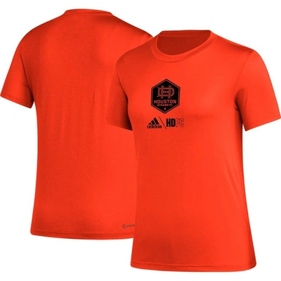 Shop Adidas Originals Adidas Orange Houston Dynamo Fc Aeroready Club Icon T-shirt