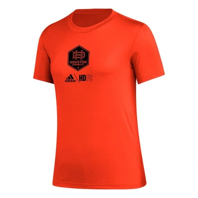 Shop Adidas Originals Adidas Orange Houston Dynamo Fc Aeroready Club Icon T-shirt