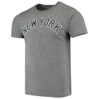 Shop Majestic Threads Gerrit Cole Heathered Gray New York Yankees Name & Number Tri-blend T-shirt In Heather Gray