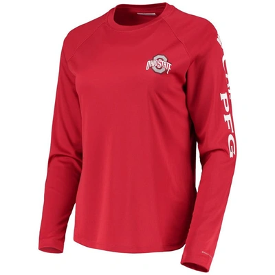 Shop Columbia Scarlet Ohio State Buckeyes Pfg Tidal Long Sleeve T-shirt