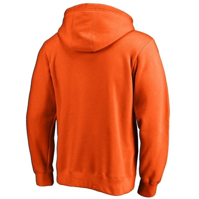 Shop Fanatics Branded Orange Phoenix Suns Icon Primary Logo Fitted Pullover Hoodie