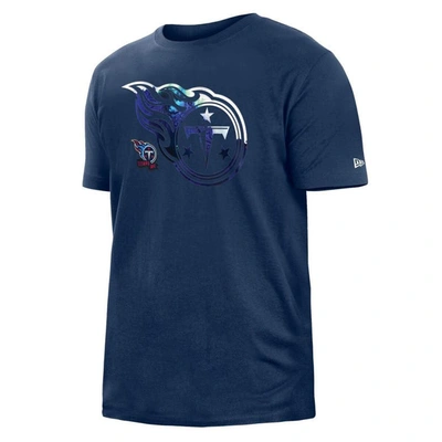 Shop New Era Navy Tennessee Titans 2022 Sideline Ink Dye T-shirt
