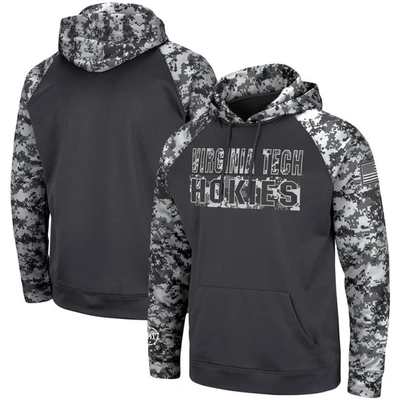 Shop Colosseum Charcoal Virginia Tech Hokies Oht Military Appreciation Digital Camo Pullover Hoodie