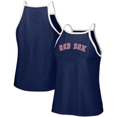 Shop Lusso Navy Boston Red Sox Nadine Halter Tank Top