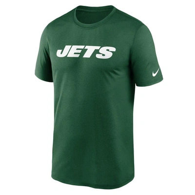Shop Nike Green New York Jets Legend Wordmark Performance T-shirt
