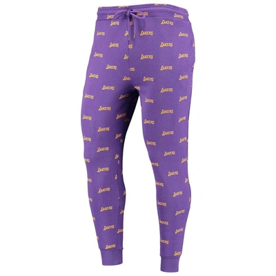 Shop The Wild Collective Purple Los Angeles Lakers Allover Logo Jogger Pants