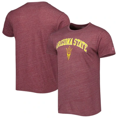 Shop League Collegiate Wear Heather Maroon Arizona State Sun Devils 1965 Arch Victory Falls Tri-blend T-s