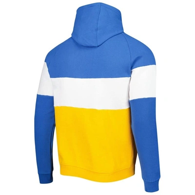 Shop New Era Gold Los Angeles Chargers Colorblock Current Pullover Hoodie