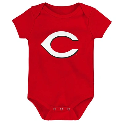 Shop Outerstuff Newborn & Infant Red/white/heather Gray Cincinnati Reds Biggest Little Fan 3-pack Bodysuit Set