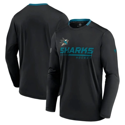 Shop Fanatics Branded Black San Jose Sharks Authentic Pro Locker Room Long Sleeve T-shirt
