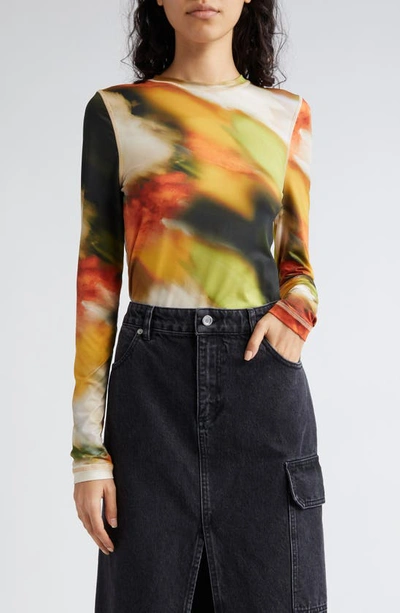 Shop Stine Goya Juno Print Top In Flowers In Fast Motion