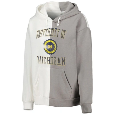 Shop Gameday Couture Gray/white Michigan Wolverines Split Pullover Hoodie