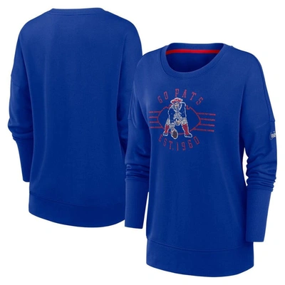 Shop Nike Royal New England Patriots Rewind Playback Icon Performance Pullover Sweatshirt