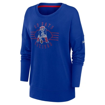 Shop Nike Royal New England Patriots Rewind Playback Icon Performance Pullover Sweatshirt