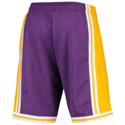 Shop Mitchell & Ness Purple Los Angeles Lakers 1984 Hardwood Classics 75th Anniversary Swingman Shorts