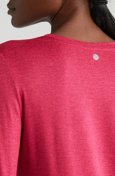 Shop Zella Liana Restore Soft Lite Long Sleeve T-shirt In Pink Bright