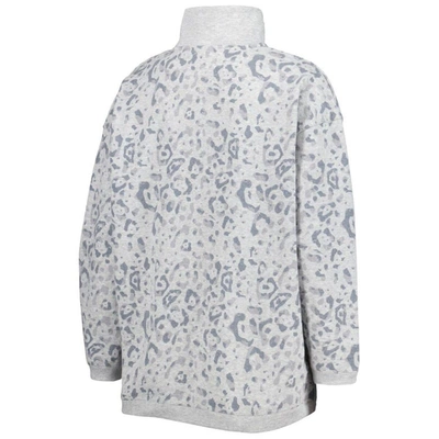 Shop Gameday Couture Heather Gray Oklahoma Sooners Leopard Quarter-zip Sweatshirt