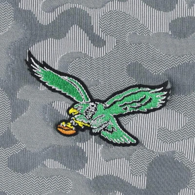 Shop Antigua Gray Philadelphia Eagles Brigade Throwback Quarter-zip Top