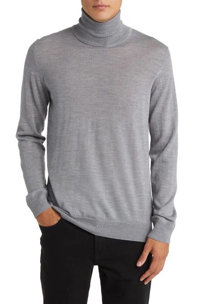 Shop Nn07 Richard 6630 Merino Wool Turtleneck Sweater In Medium Grey Mel