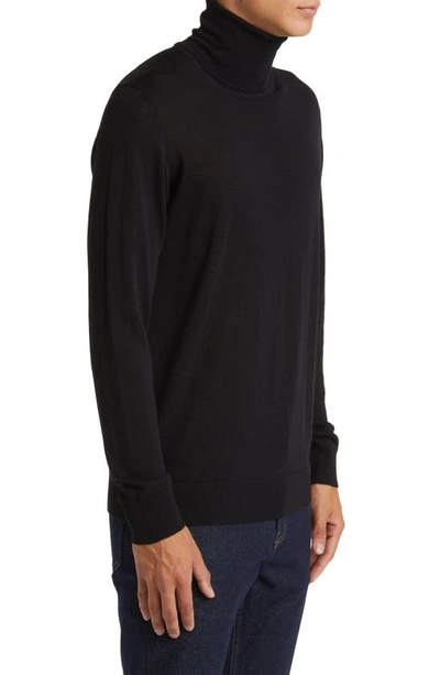 Nn07 Richard 6630 Merino Wool Turtleneck Sweater In Black