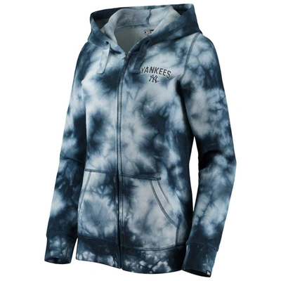 New Era Women's  Navy New York Yankees Tie-dye Full-zip Hoodie In Navy