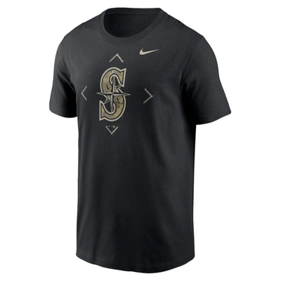 Shop Nike Black Seattle Mariners Camo Logo T-shirt