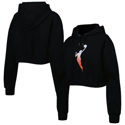 Shop The Wild Collective Black Wnba Logowoman Cropped Pullover Hoodie