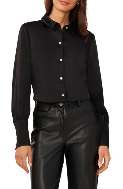 Shop Halogen Button-up Shirt In Rich Black