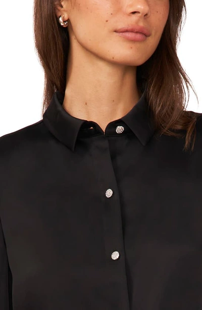 Shop Halogen Button-up Shirt In Rich Black
