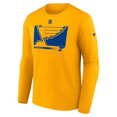 Shop Fanatics Branded Gold St. Louis Blues Authentic Pro Core Collection Secondary Long Sleeve T-shirt