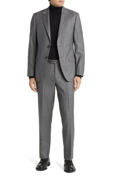 Shop Daniel Hechter Norris Stripe Wool Suit In Grey