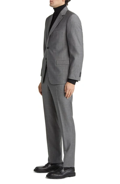 Daniel Hechter Norris Stripe Wool Suit In Grey