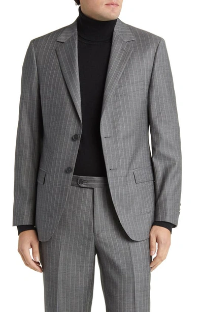 Shop Daniel Hechter Norris Stripe Wool Suit In Grey