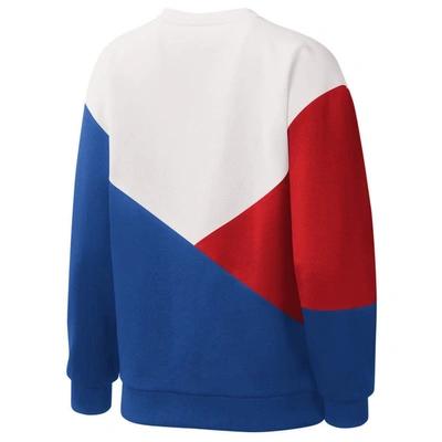 Shop Starter White/royal Chicago Cubs Shutout Pullover Sweatshirt