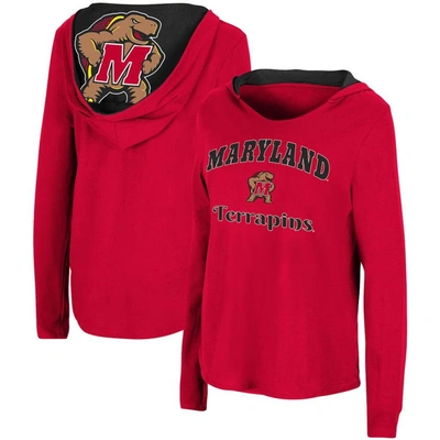 Shop Colosseum Red Maryland Terrapins Catalina Hoodie Long Sleeve T-shirt