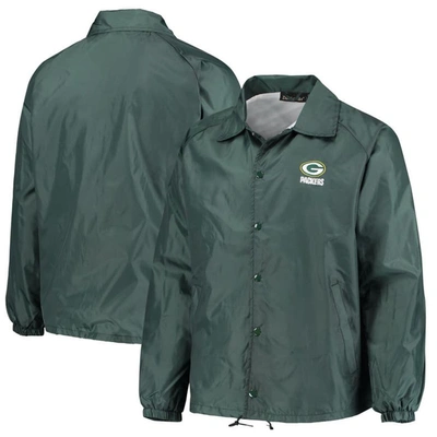 Shop Dunbrooke Green Green Bay Packers Coaches Classic Raglan Full-snap Windbreaker Jacket