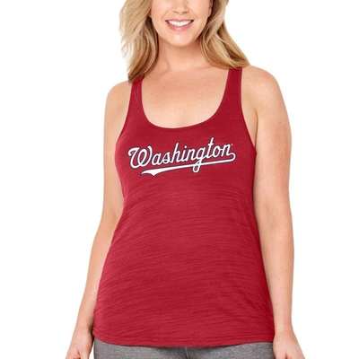 Soft As A Grape Red Washington Nationals Plus Size Swing For The Fences Racerback Tank Top In Red