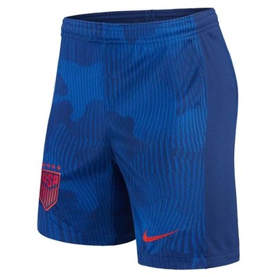 Shop Nike Blue Uswnt 2023 Away Stadium Shorts
