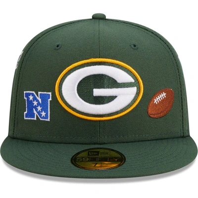 Shop New Era Green Green Bay Packers Team Local 59fifty Fitted Hat
