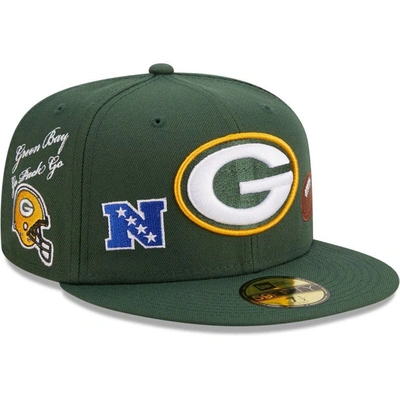 Shop New Era Green Green Bay Packers Team Local 59fifty Fitted Hat