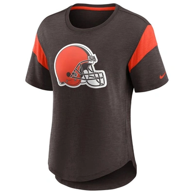 Shop Nike Brown Cleveland Browns Primary Logo Fashion Top