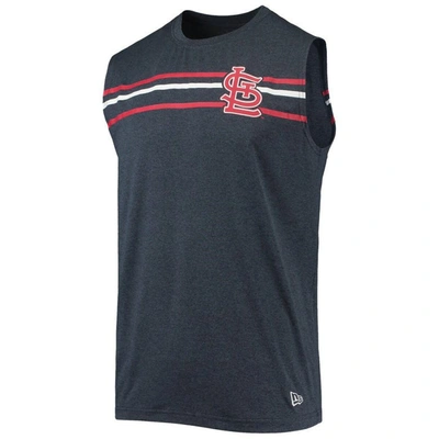 Shop New Era Heathered Navy St. Louis Cardinals Muscle Tank Top In Heather Navy